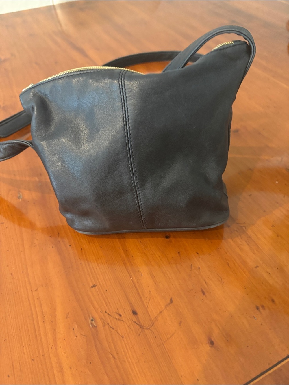 Sharif Black Leather Crossbody Bag - Picture 2 of 7